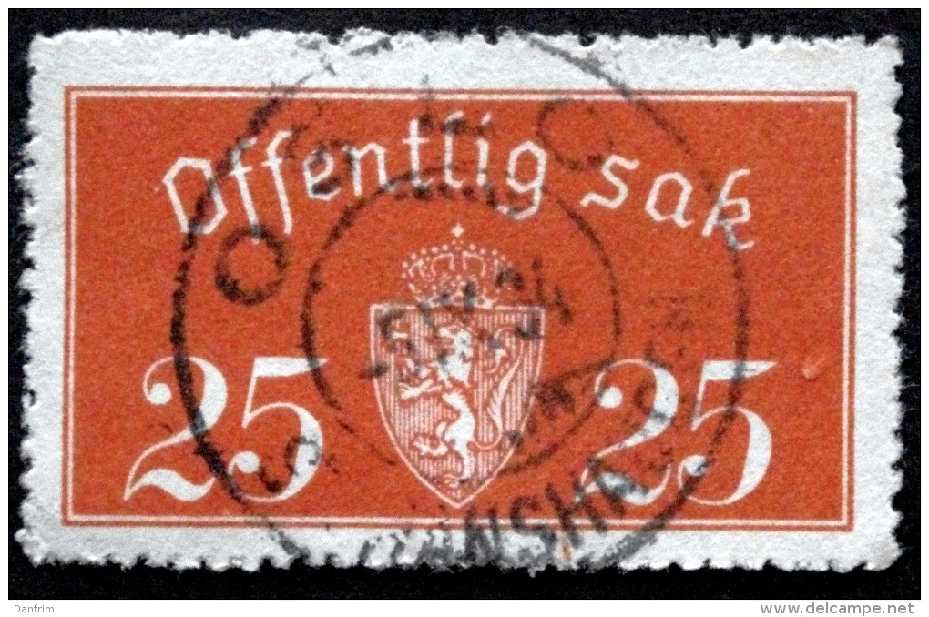 Norway 1933  Minr.15 I   35mm X19,5mm  OSLO    5-9-1934  ( Lot C 307 ) - Oficiales
