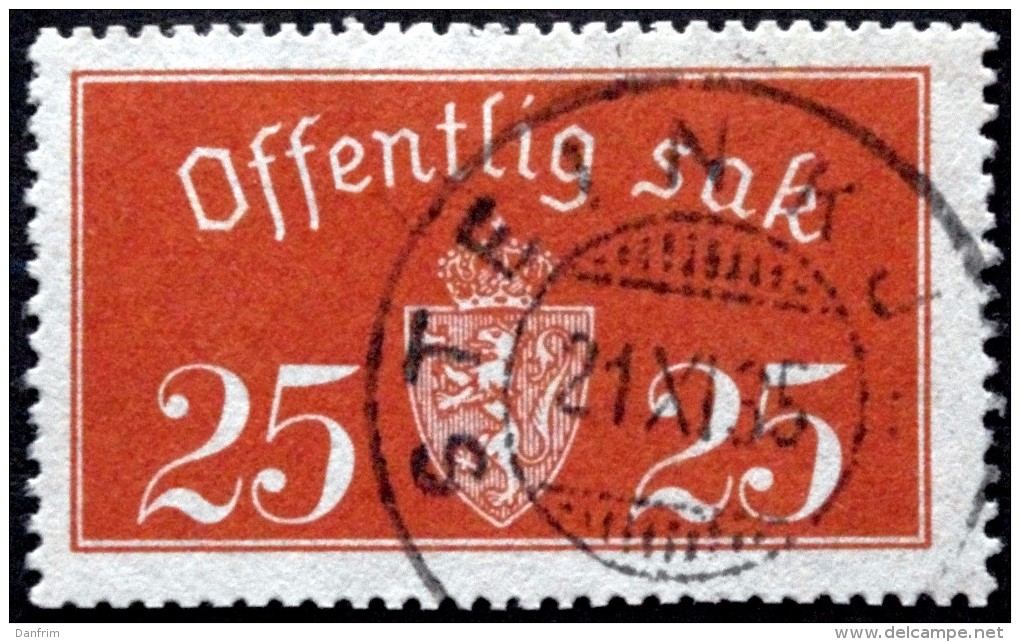 Norway 1933  Minr.15 I   35mm X19,5mm  STEINKJER    21-9-1935  ( Lot C 310 ) - Dienstmarken
