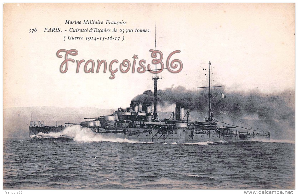 Marine De Guerre Militaire Française - Paris - Cuirassé D'Escadre - 2 SCANS - Guerre