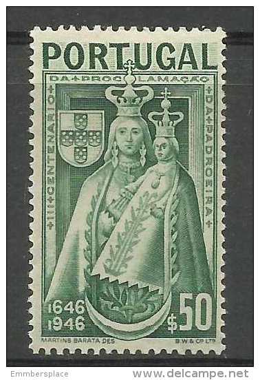 Portugal - 1946 Madonna & Child 50c MH   Sc 672 - Unused Stamps