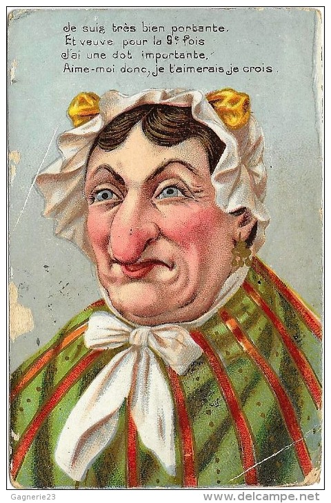 Carte Humoristique 1904 - La Veuve - Humour