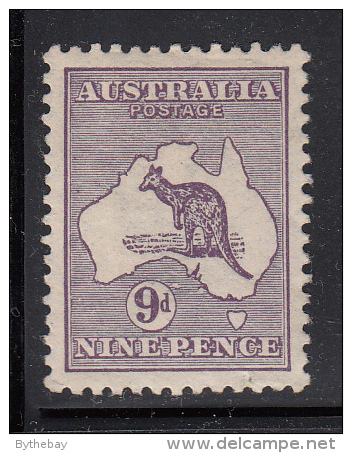 Australia MH Scott #9 BW #24k 9p Kangaroo Variety: White Flaws Between Value Circle And SA Coast, Flaw After Last 'A' - Mint Stamps