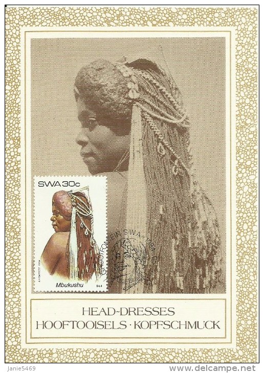 South West Africa 1984 Headdresses, Mbukushu, Maximum Card - Other & Unclassified
