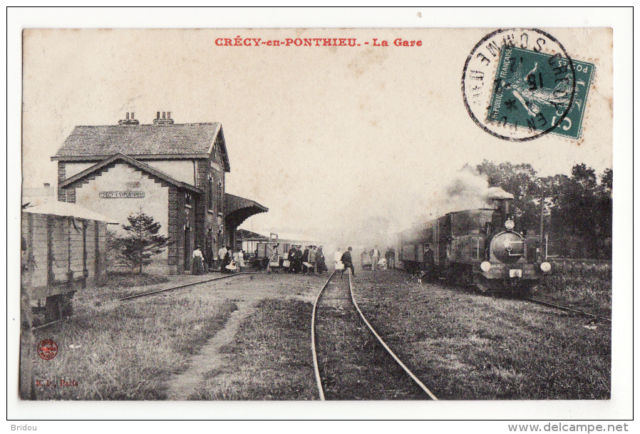 80  CRECY   La Gare    Passage Train - Crecy En Ponthieu