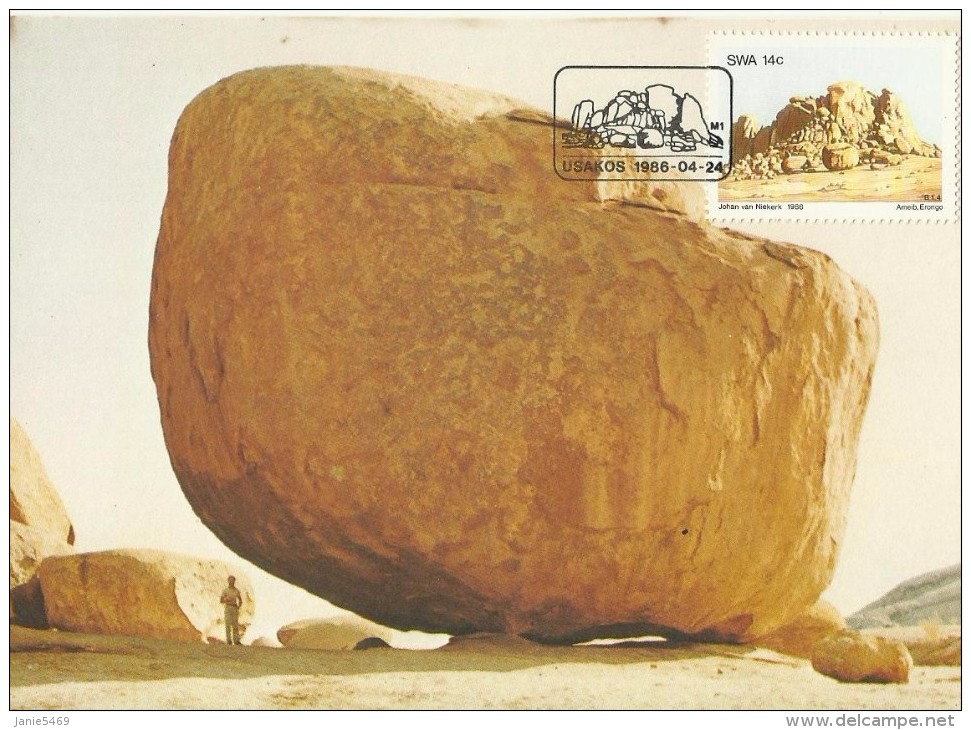 South West Africa 1986 Rock Formations, Granite Bornhardt, Maximum Card - Other & Unclassified