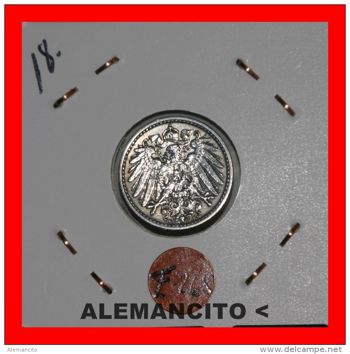 ALEMANIA - IMPERIO 5-Pfn. DEUTSCHES REICH AÑO 1909 - 5 Pfennig