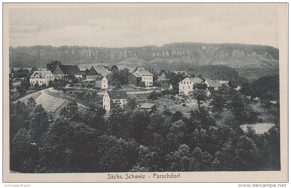 AK Porschdorf Gasthof ? A Rathmannsdorf Gossdorf Kohlmühle Prossen Waltersdorf Waitzdorf Bad Schandau Sächsische Schweiz - Rathmannsdorf (Sachsen)