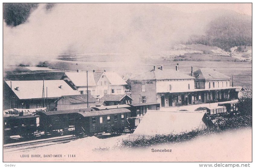 Sonceboz, Train En Gare, Chemin De Fer (1144) - Sonceboz-Sombeval