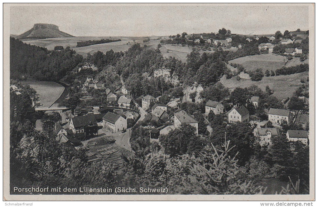 AK Porschdorf Bei Rathmannsdorf Gossdorf Kohlmühle Prossen Waltersdorf Waitzdorf Schandau Sächsische Schweiz NS Stempel - Rathmannsdorf (Sachsen)