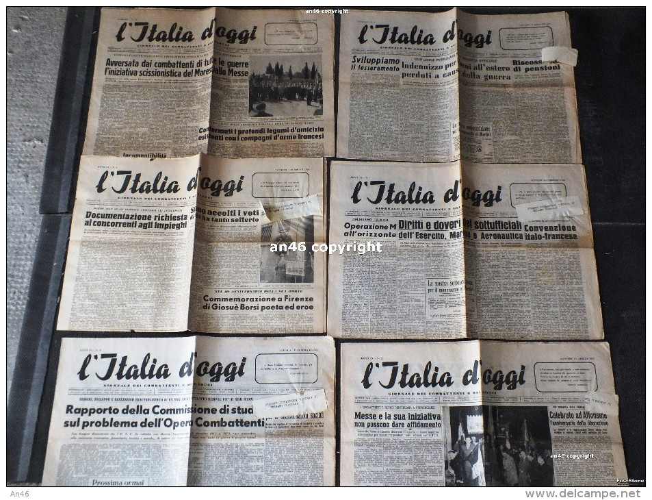 LOTTO DI 10 NUMERI DEL GIORNALE:"ITALIA OGGI"DEL 1955-GIORNALE DEI COMBATTENTI E DEI REDUCI--VEDI SCAN-BEN CONSERVATI - Altri & Non Classificati