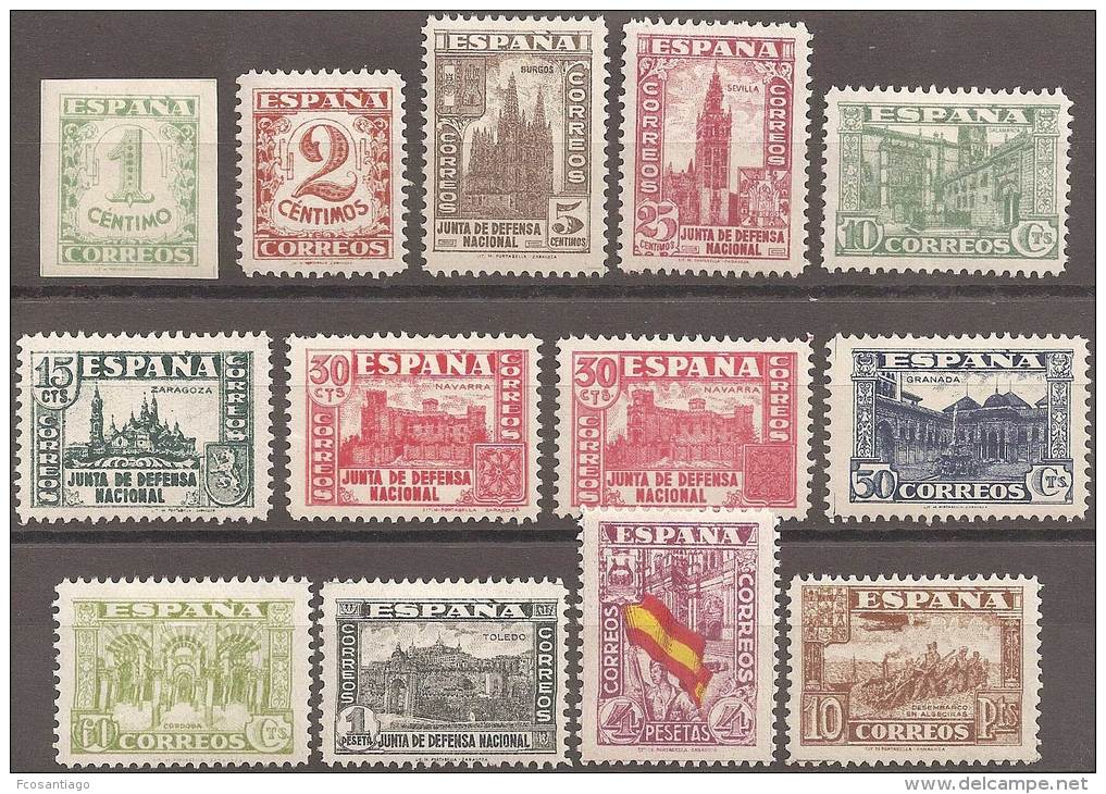 ESPAÑA 1936 EDIFIL# 802/13* Precio Cat. &euro;231.00 - Nuevos