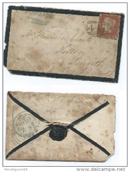 GB QUEEN VICTORIA USED ON COVER CANCELLED 1D RED SG 7, MI 3, IV 3, SC 3 - Storia Postale