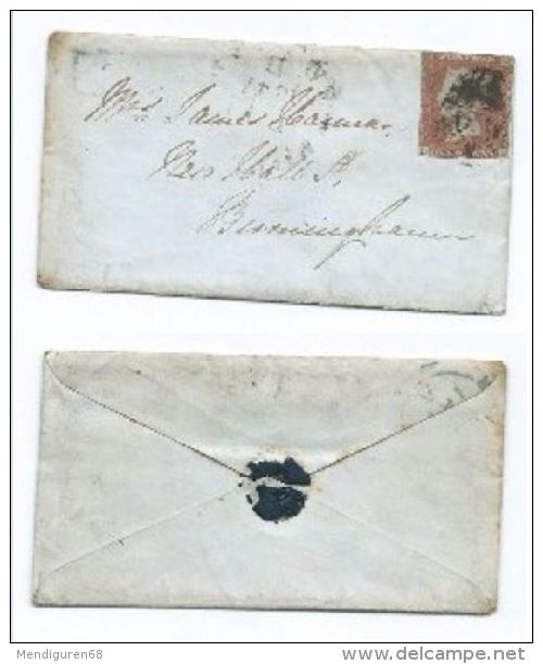 GB QUEEN VICTORIA USED ON COVER CANCELLED 1D RED SG 7, MI 3, IV 3, SC 3 - Lettres & Documents