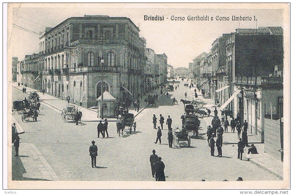 BRINDISI = CORSO GARIBALDI E CORSO UMBERTO I  = - Brindisi