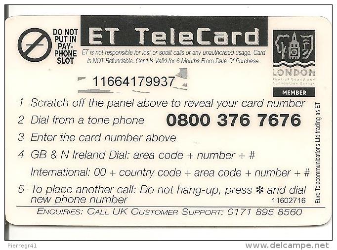 CARTE-PREPAYEE-GB-10£-ET TELECARD-UNDERGROUD-LONDON-TBE-RARE - Autres & Non Classés