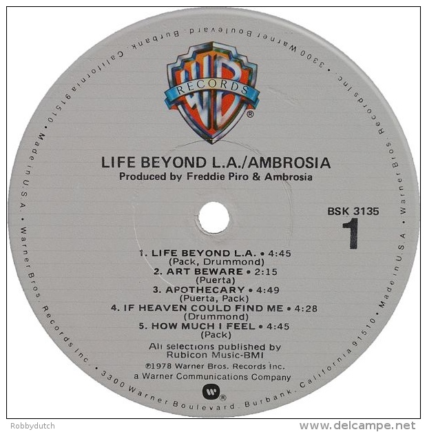 * LP *  AMBROSIA - LIFE BEYOND L.A. (USA 1978) - Rock