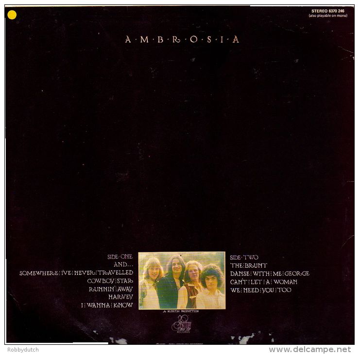 * LP *  AMBROSIA - SOMEWHERE I'VE NEVER TRAVELLED (USA 1976) - Rock