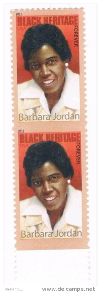 USA  2011 #4565 Barbara Jordan (Forever) 2 X 0.49c  MNH ** - Unused Stamps