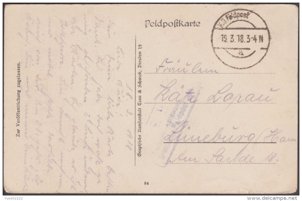 Allemagne 1918. Carte En Franchise Militaire. Nettoyage Rapide. Soldat Aérant Sa Veste. Fût De « Münchner Löwenbräu », - Beers