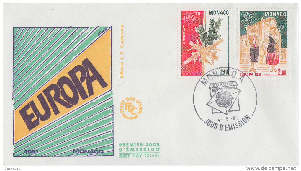 Enveloppe  FDC   1er  Jour   MONACO   Paire    EUROPA    1981 - 1981