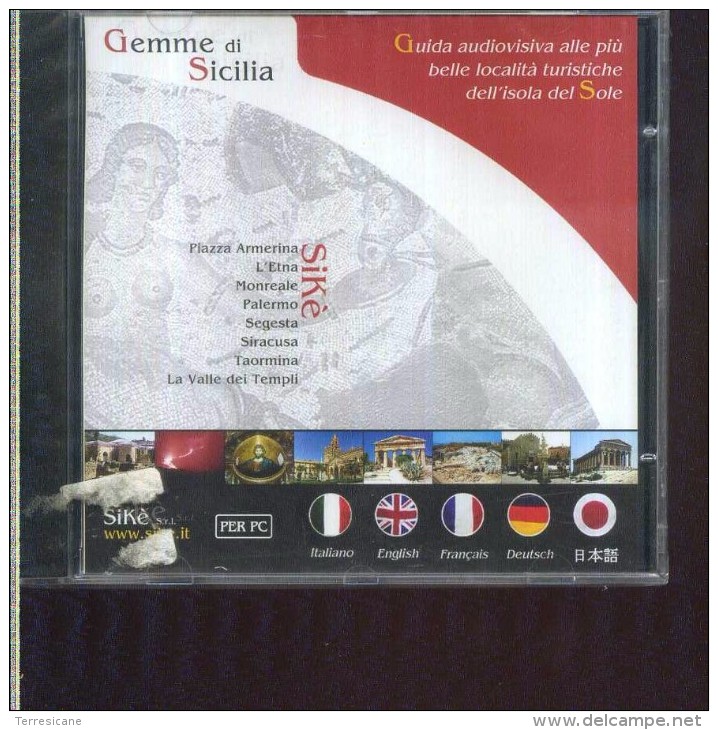 CD GEMME DI SICILIA SIGILLATO GUIDA AUDIOVISIVA LOCALITA' SICILIA WIN MULTILINGUE SIKE' - CD