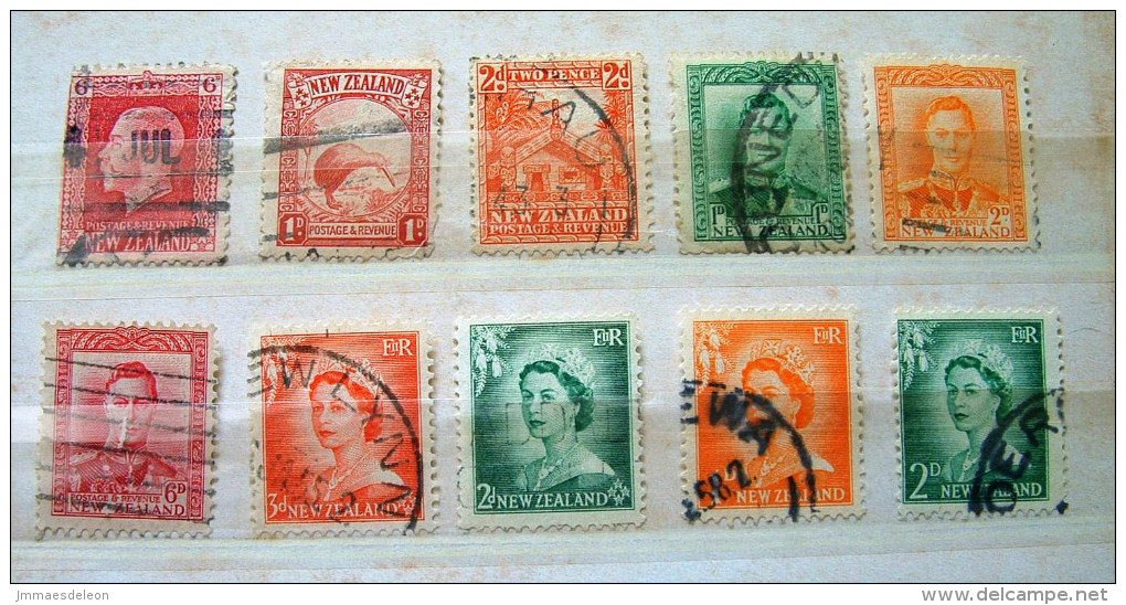 New Zealand 1915 - 1956 - Kiwi House King Queen - Used Stamps