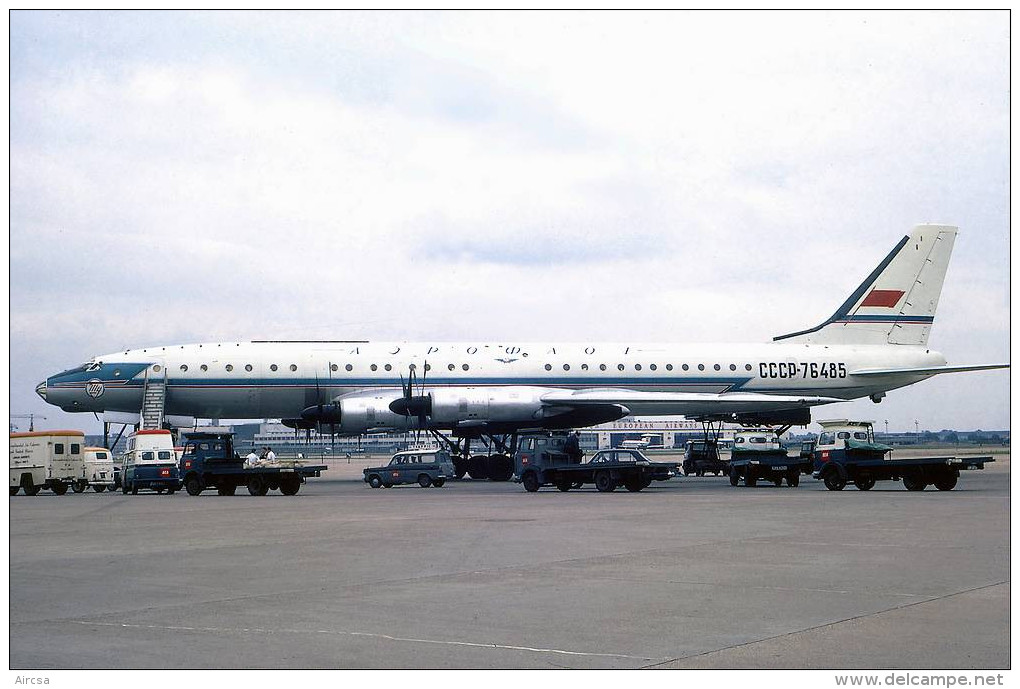 Aviation Postcard-553-AEROFLOT Tupolev Tu-114 - 1946-....: Modern Era