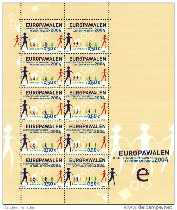 Luxembourg  Feuillet De 10 Timbres à 0,50 Euro Europawalen 2004 - Blocs & Feuillets