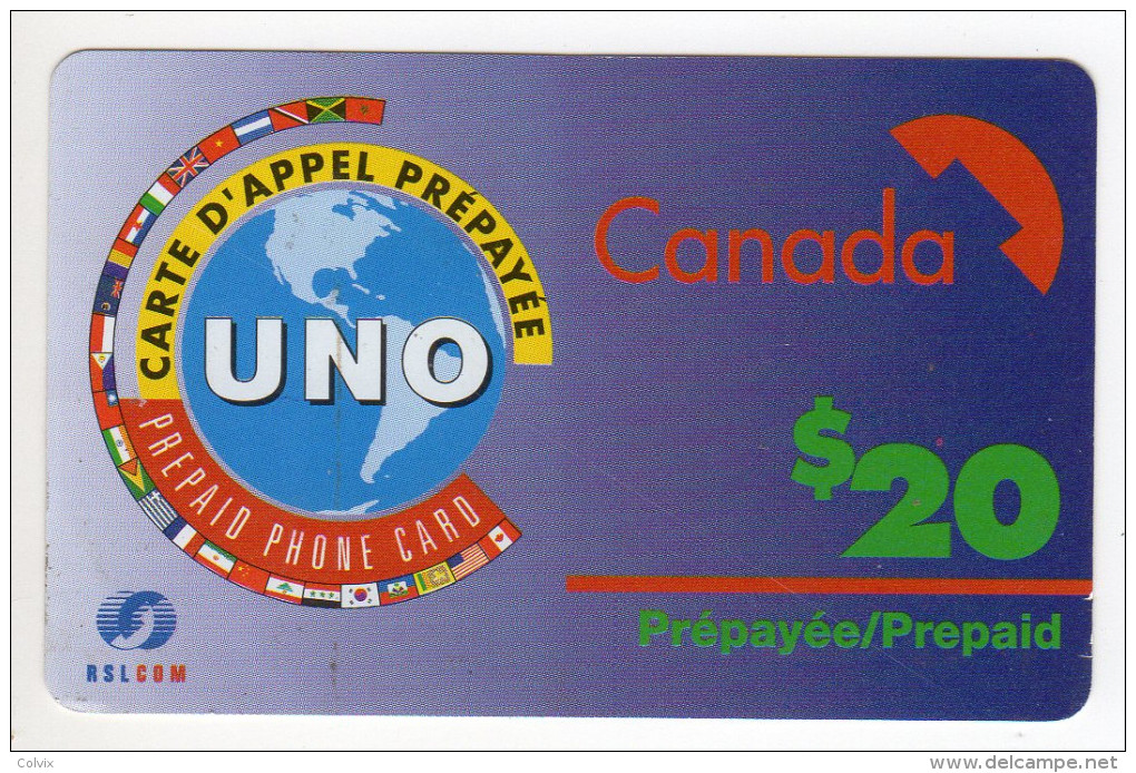 CANADA PREPAYEE UNO 20$ RSLCOM - Kanada