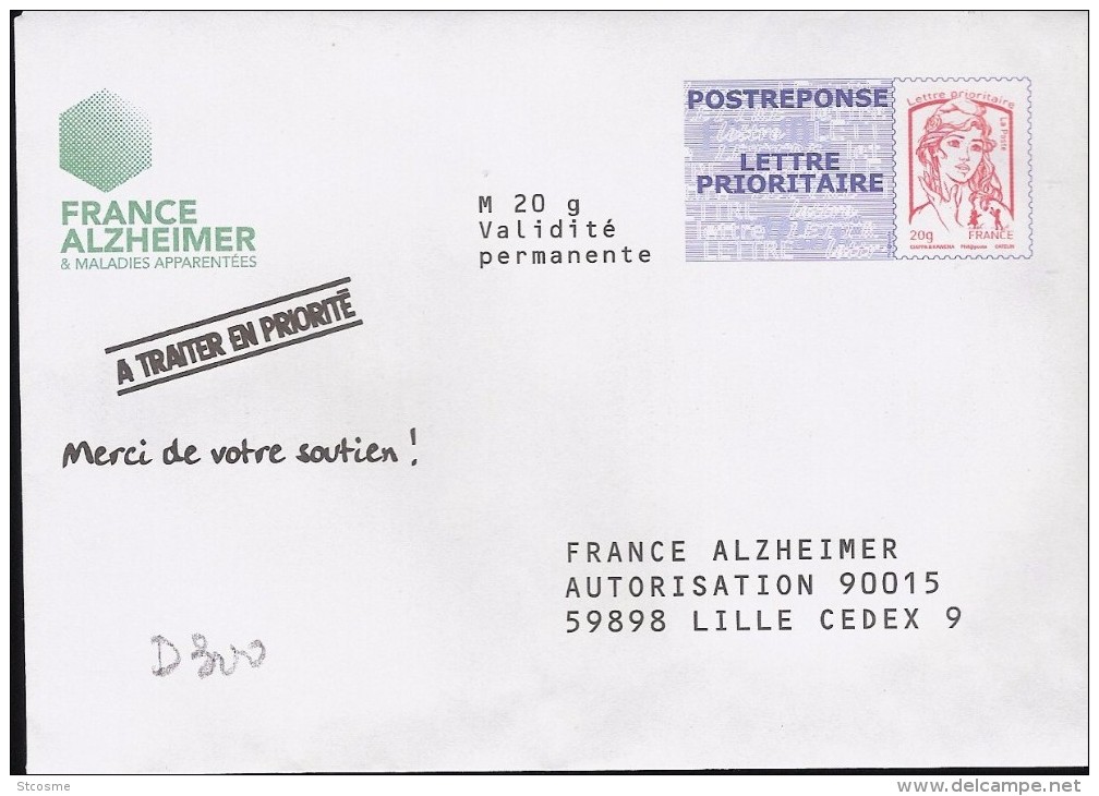 D0300 - Entier / Stationery / PSE - PAP Réponse Ciappa-Kavena - France Alzheimer - Agrément 14P065 - Prêts-à-poster:Answer/Ciappa-Kavena