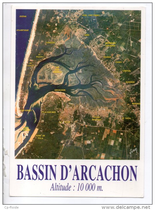 33 - BASSIN D'ARCACHON ALTITUDE 10000 M . PHOTO PRISE À L'ALTITUDE DE 9138 MÈTRES - Réf. N°11907 - - Arcachon
