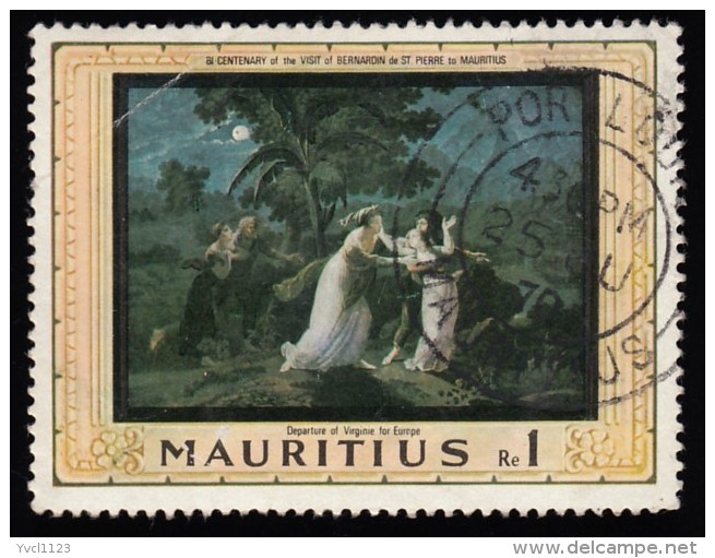 MAURITIUS - Scott #333 Domingue Rescuing Paul & Virginie / Used Stamp - Mauritius (1968-...)