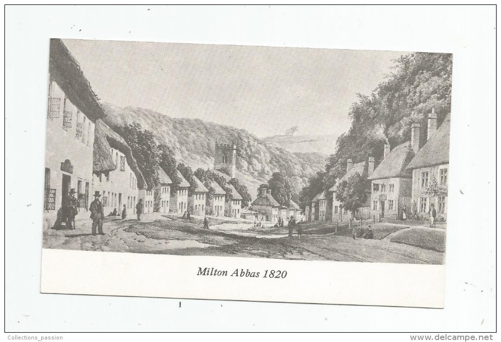 Cp , ANGLETERRE , MILTON ABBAS , 1820 , Reproduction D'une Gravure , Vierge - Other & Unclassified