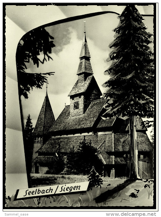 Siegen / Seelbach  -  Kirche  -  Grundvorlage / Verlagsrohabzug Ansichtskarte Ca. 1960   (5226) - Siegen