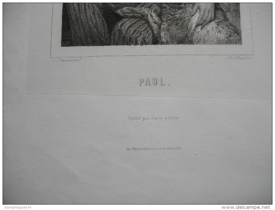 Ile Maurice : Paul Et Virginie. Beau Portrait De Paul Réalisé Par Johannot Et Revel De 1856. Dimensions : 25,4 X 16,5 Cm - Estampes & Gravures