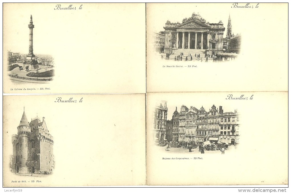 BRUXELLES LOT DE 4 CARTES POSTALES - Loten, Series, Verzamelingen