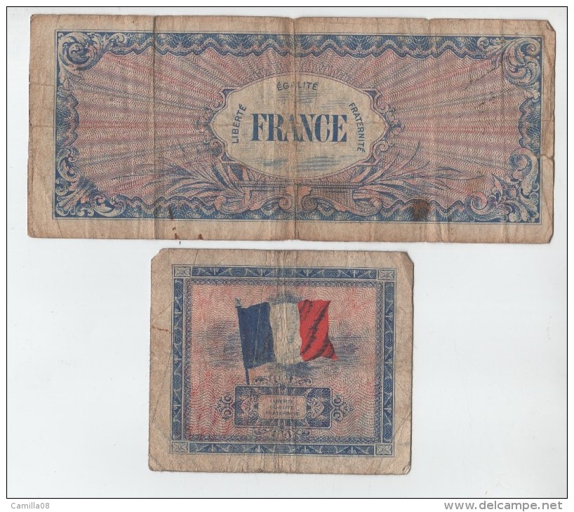 2 BILLETS DE 5 ET 100 FRS  DRAPEAU ET  FRANCE - Altri & Non Classificati