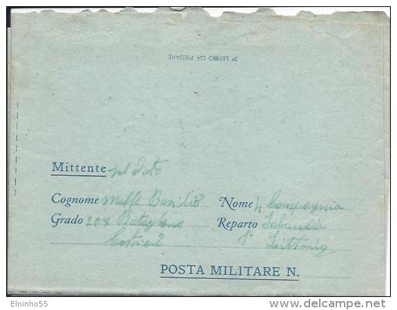 WWII Franchigia 1943 Posta Militare - Italia - Sabaudia - 207° Battaglione Costiero - Guerre 1939-45