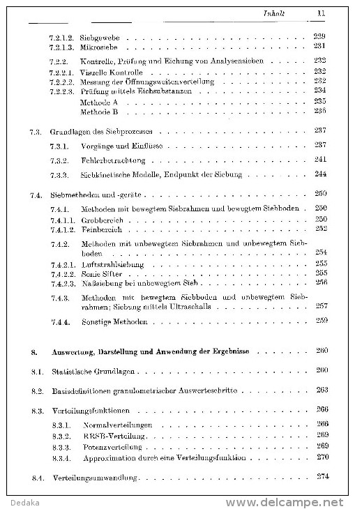 Bernhardt. Granulometrie. Klassier-und Sedimentations-methoden.