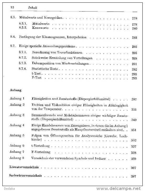 Bernhardt. Granulometrie. Klassier-und Sedimentations-methoden.