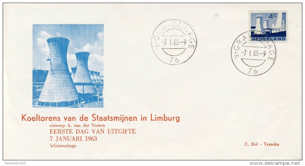 NVPH Nr. 792 Op Envelop Van C. Bol - Yerseke - Blanco / Open Klep (1963) - FDC