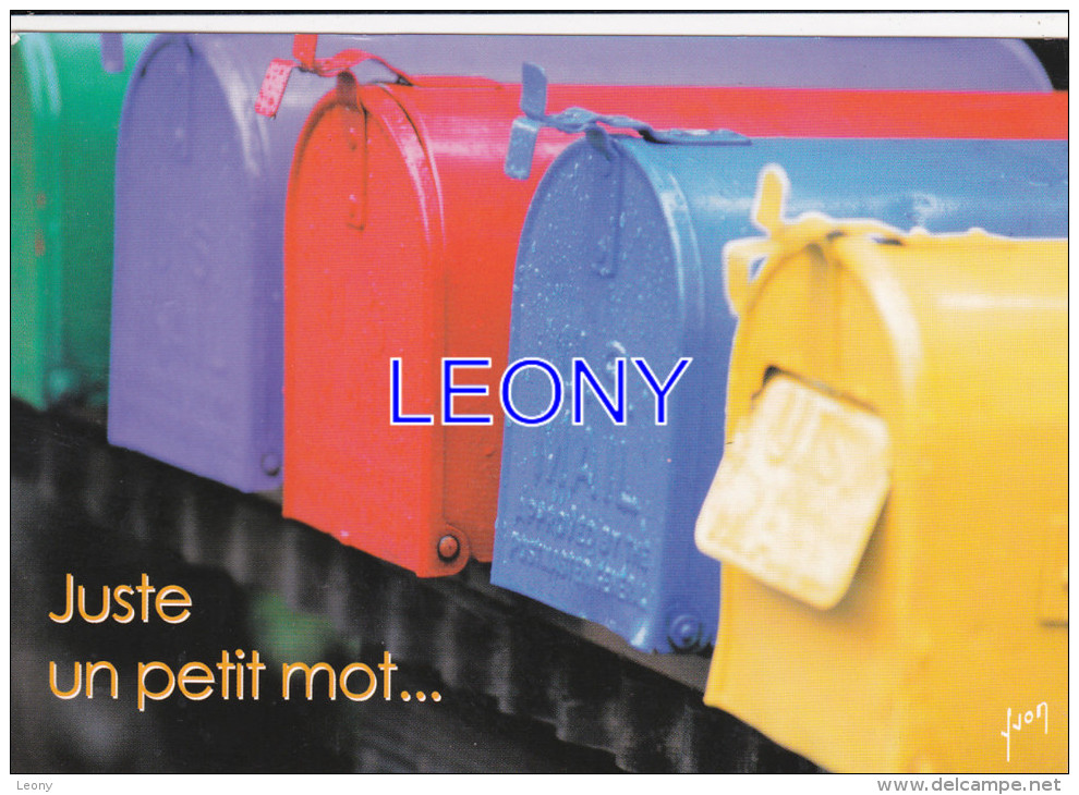 CPM  " JUSTE Un PETIT MOT... "  Boite Aux LETTRES De Couleur - - Poste & Facteurs