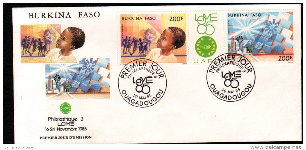 BURKINA FASO,1985, PHILEXAFRIQUE III,. INTERNATIONAL PHILATELIC EXHIBITION - Burkina Faso (1984-...)