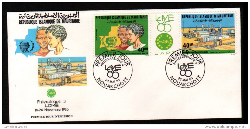 MAURITANIE, 1985, PHILEXAFRIQUE III,. INTERNATIONAL PHILATELIC EXHIBITION - Mauritanie (1960-...)