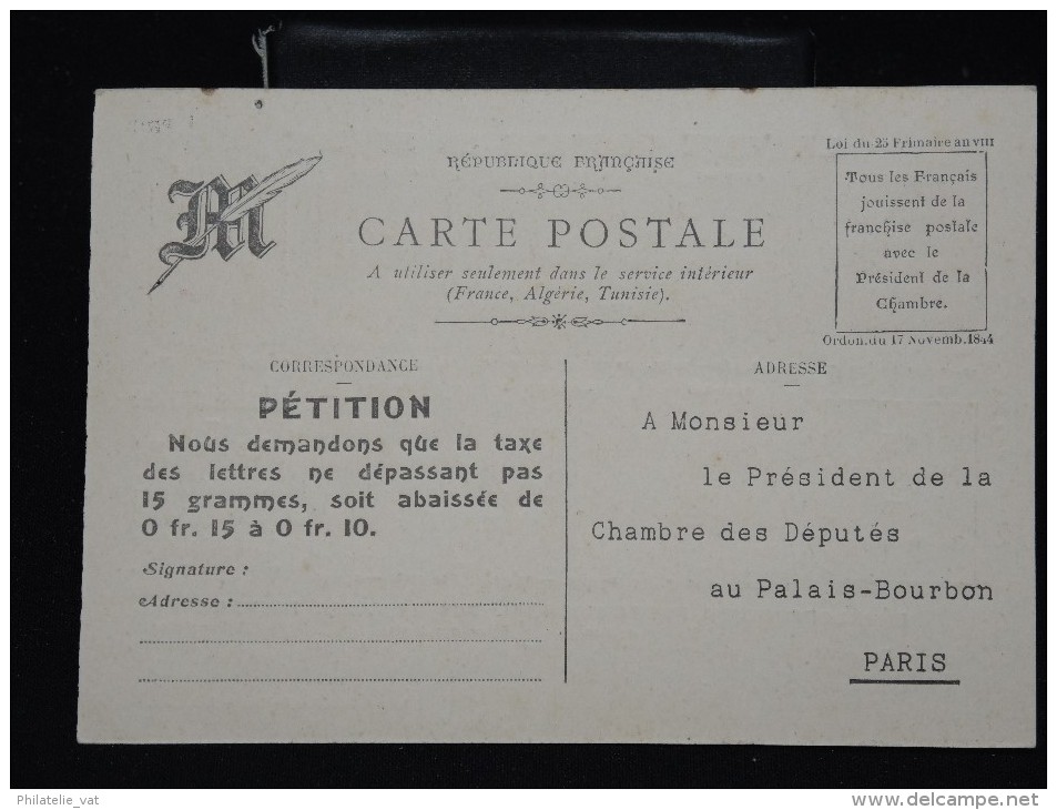 Cp " La Taxe Postale En Europe " - Cp De Pétition Pour Le Palis Boubon - A Voir - Lot P11900 - Timbres (représentations)