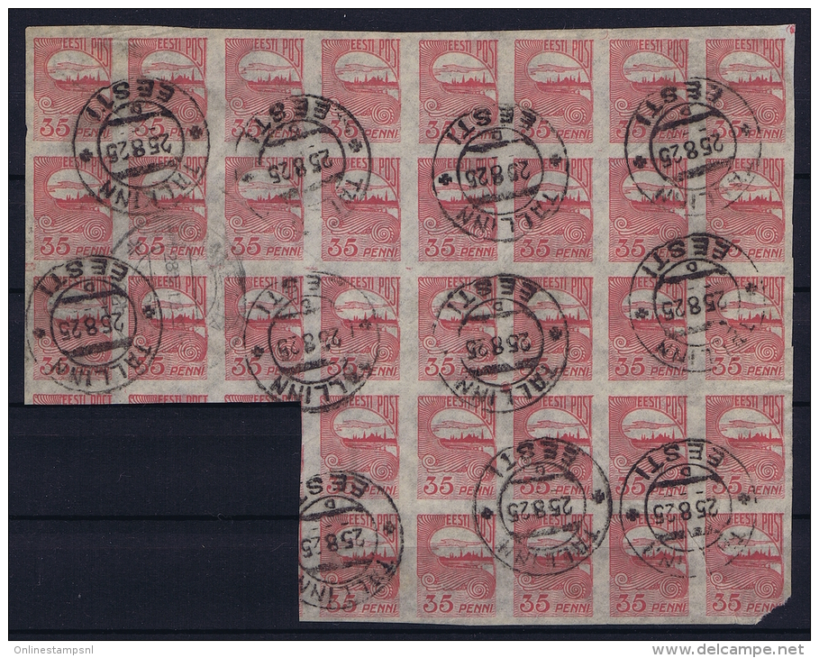 ESTLAND/ESTONIA: Mi Nr 16 Print In Block Of 34 Pieces   Gestempelt/used 1919 - Estonie