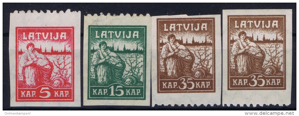 LATVIA/LETTLAND Mi Nr 25  - 27  Einseitig Perforiert MH/*, Avec  Charnière , Mit Falz / 1919 - Lettland