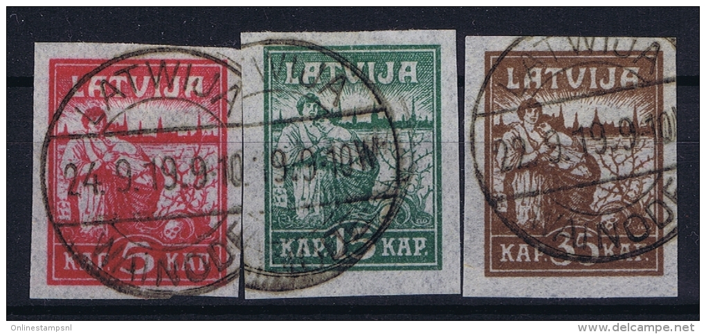 LATVIA/LETTLAND Mi Nr 25 Y - 27 Y Gestempelt/used/ Obl. - Latvia