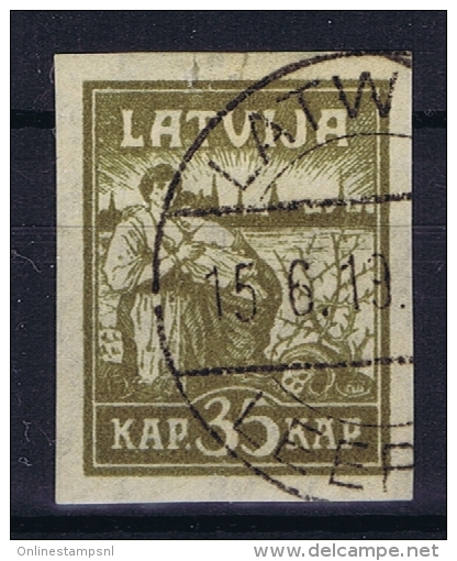 LATVIA/LETTLAND Mi Nr 27  Green Instead Of Brown Gestempelt/used/ Obl. - Lettland