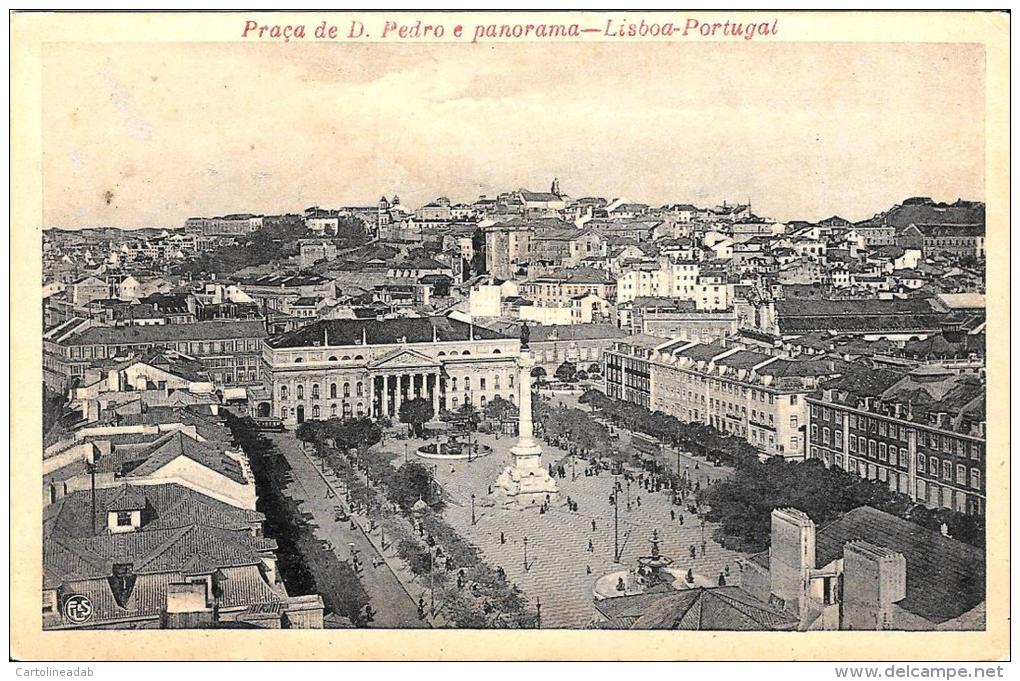 [DC4263] CARTOLINA - PORTOGALLO - LISBONA - PRACA DE PEDRO E PANORAMA - Non Viaggiata - Old Postcard - Lisboa